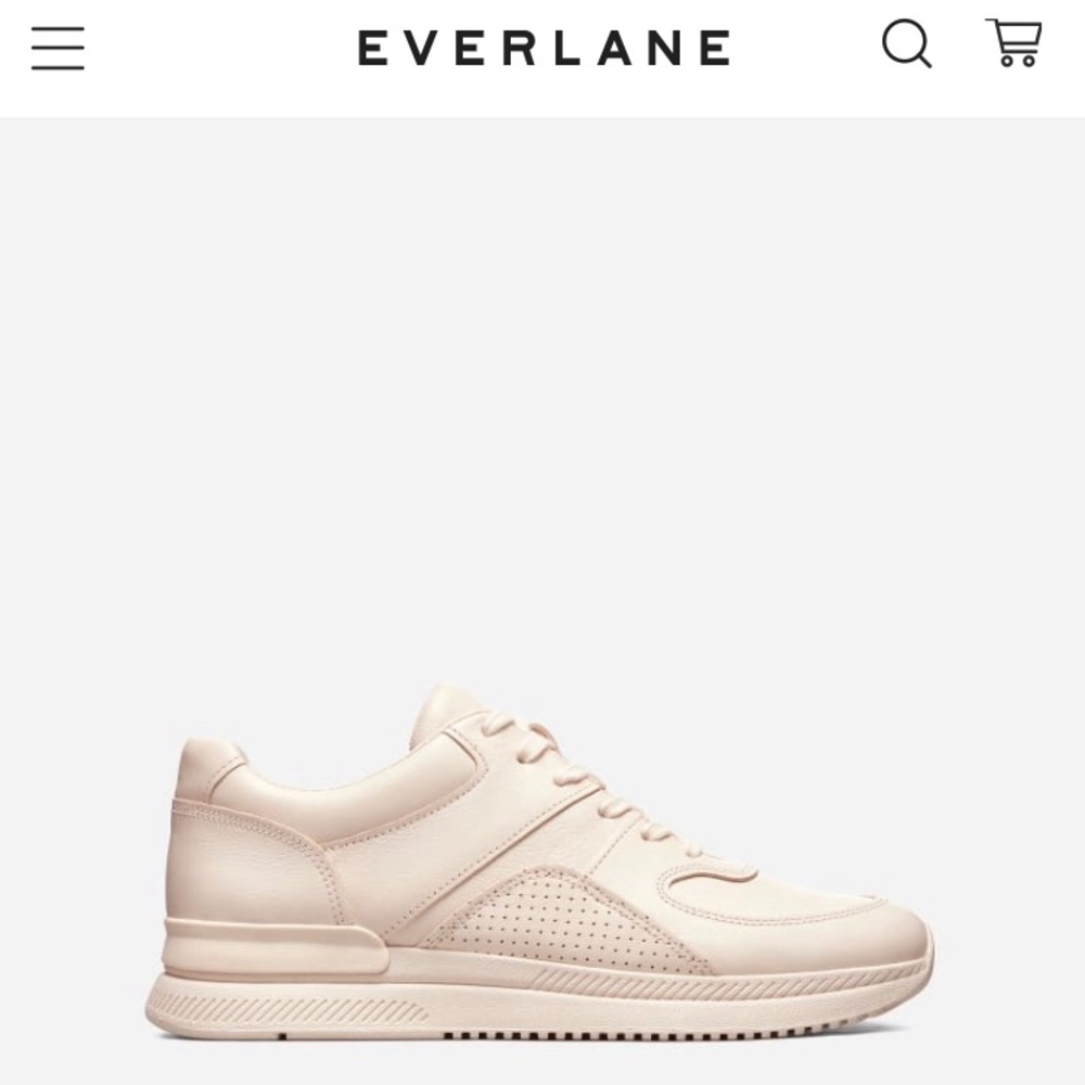 Everlane Pink Leather Trainer Lace Sneakers